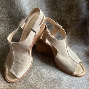 Barbara Barbieri Suede Leather Sling Back Wedges